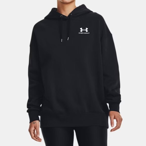 NWT Under Armour Icon Baggy Black Fleece Hoodie - Picture 1 of 7